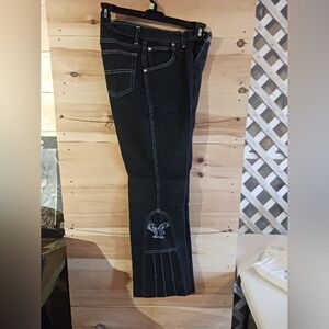 Black Embroidered Jeans